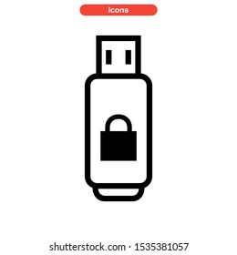 flash disk icon isolated sign symbol vector illustration - high quality black style vector icons
