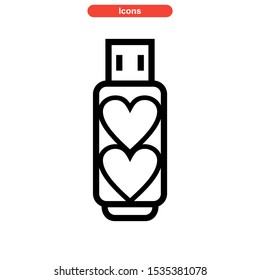 flash disk icon isolated sign symbol vector illustration - high quality black style vector icons
