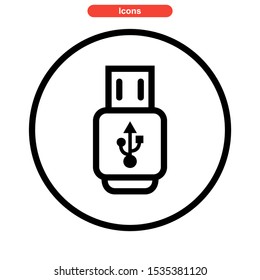 flash disk icon isolated sign symbol vector illustration - high quality black style vector icons

