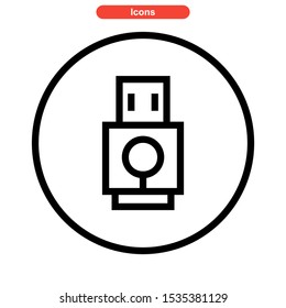 flash disk icon isolated sign symbol vector illustration - high quality black style vector icons
