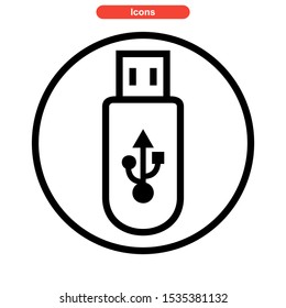 flash disk icon isolated sign symbol vector illustration - high quality black style vector icons
