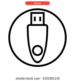 flash disk icon isolated sign symbol vector illustration - high quality black style vector icons
