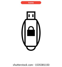 flash disk icon isolated sign symbol vector illustration - high quality black style vector icons
