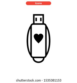 flash disk icon isolated sign symbol vector illustration - high quality black style vector icons
