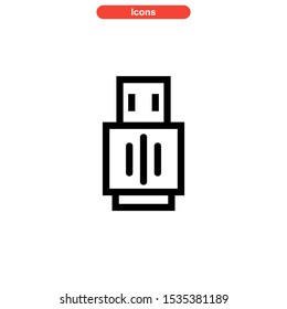 flash disk icon isolated sign symbol vector illustration - high quality black style vector icons
