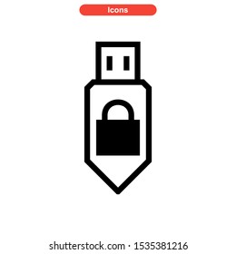 flash disk icon isolated sign symbol vector illustration - high quality black style vector icons
