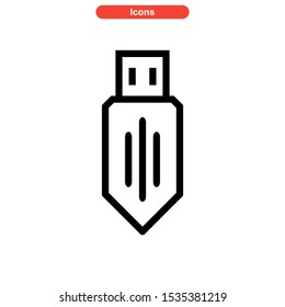 flash disk icon isolated sign symbol vector illustration - high quality black style vector icons
