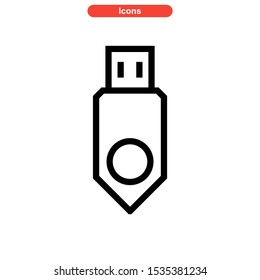 flash disk icon isolated sign symbol vector illustration - high quality black style vector icons
