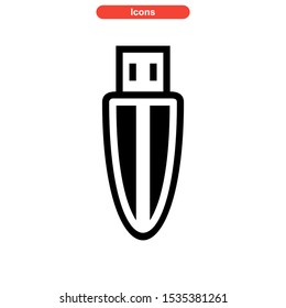 flash disk icon isolated sign symbol vector illustration - high quality black style vector icons

