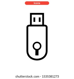 flash disk icon isolated sign symbol vector illustration - high quality black style vector icons
