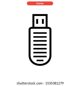 flash disk icon isolated sign symbol vector illustration - high quality black style vector icons
