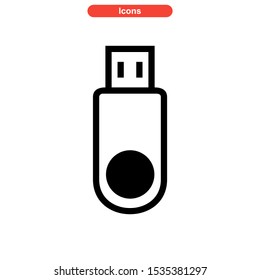 flash disk icon isolated sign symbol vector illustration - high quality black style vector icons
