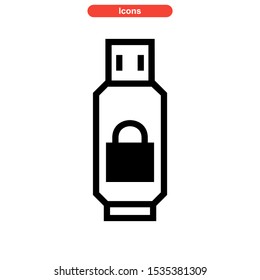 flash disk icon isolated sign symbol vector illustration - high quality black style vector icons
