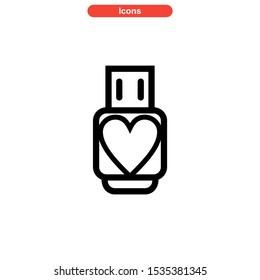 flash disk icon isolated sign symbol vector illustration - high quality black style vector icons

