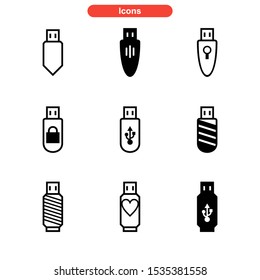 flash disk icon isolated sign symbol vector illustration - Collection of high quality black style vector icons
