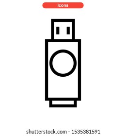 flash disk icon isolated sign symbol vector illustration - high quality black style vector icons

