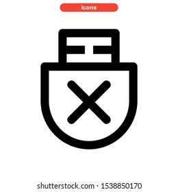 flash disk icon isolated sign symbol vector illustration - high quality black style vector icons
