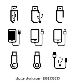 flash disk icon isolated sign symbol vector illustration - Collection of high quality black style vector icons
