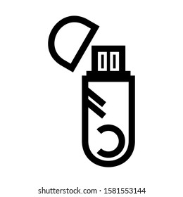 flash disk icon isolated sign symbol vector illustration - high quality black style vector icons
