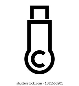 flash disk icon isolated sign symbol vector illustration - high quality black style vector icons
