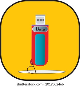 icono de flashdisk aislado en fondo amarillo