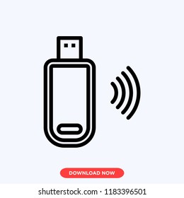 Flash disk modern vector style. Flash wifi icon for web and app. Flash disk network icon concept.