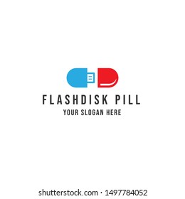 Flash disk pill Logo Vector icon
