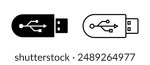 Flash disk sign and symbol. Usb icon vector. Flash disk icon. USB pendrive vector icon set.