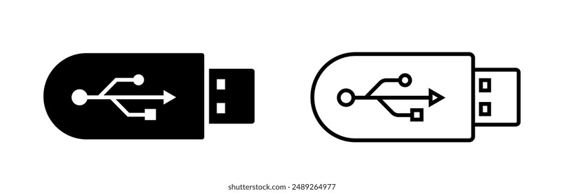 Flash disk sign and symbol. Usb icon vector. Flash disk icon. USB pendrive vector icon set.