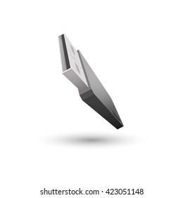 Flash Disk. Vector illustration. Grey. Isolated on white 