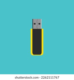 Flash disk vector illustration, icon, symbol. USB Flash Drive Isolated on blue background