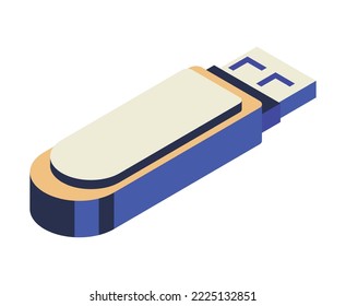 icono isométrico de copia de seguridad de la unidad flash