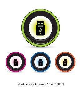 Flash drive button icon for use