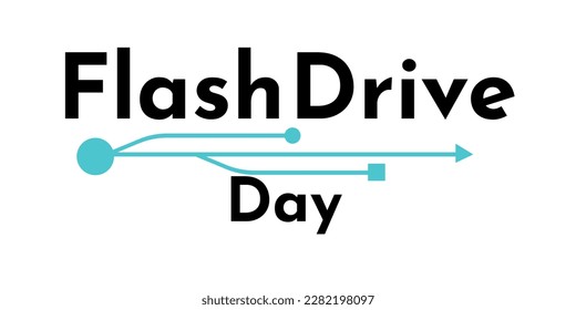 Flash Drive Day, horizontal banner design for themed date with usb symbol