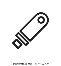 Flash Drive, icono de la línea de educación de Flash disk Logo Illustration Vector aislado, conjunto de iconos educativos, adecuado para diseño web, logotipo y aplicación.
