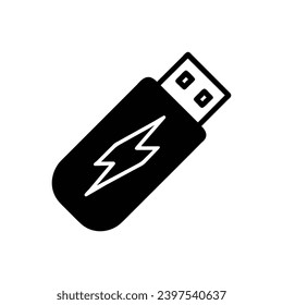 Icono relleno de Flash Drive. Signo vectorial simple