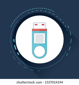 Flash drive flat icon with white background.