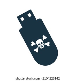 Flash drive, hacker, usb icon. Simple editable vector illustration.