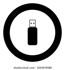 Flash drive icon black color in circle
