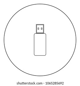 Flash drive icon black color in circle