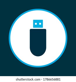 Flash drive icon colored symbol. Premium quality isolated usb drive element in trendy style.