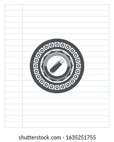 flash drive icon draw with pencil effect. Vector Illustration. Detailed.