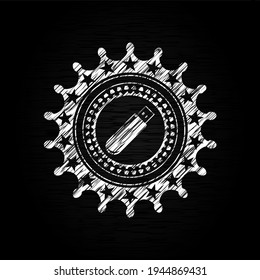 flash drive icon drawn chalk emblem, retro style, chalk or chalkboard texture. 