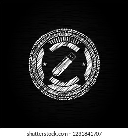 flash drive icon drawn on a blackboard