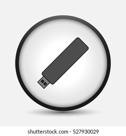 FLASH DRIVE ICON. ELEGANT DESIGN AND ILLUSTRATION WITH BLACK OUTLINE