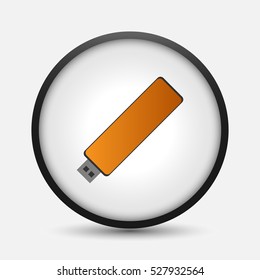 FLASH DRIVE ICON. ELEGANT DESIGN AND ILLUSTRATION WITH GRADIENT. ORANGE COLOR