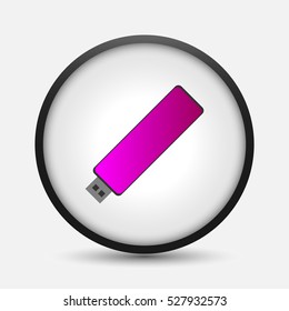 FLASH DRIVE ICON. ELEGANT DESIGN AND ILLUSTRATION WITH GRADIENT. PINK COLOR