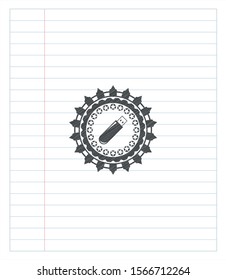 flash drive icon emblem with pencil effect. Vector Illustration. Detailed.