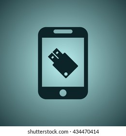 flash drive Icon, flat design style
