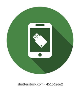 flash drive Icon, flat design style